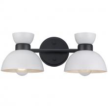 Trans Globe 71852 WH-BK - 2LT VANITY-DOUBLE METAL SHADE-
